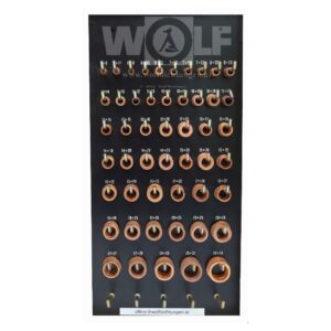 Kupferringe-Sortiment samt Aufhängung 1000-teilig