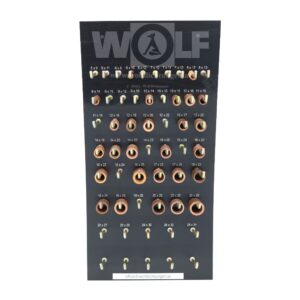 Kupferringe-Sortiment samt Aufhängung 540-teilig